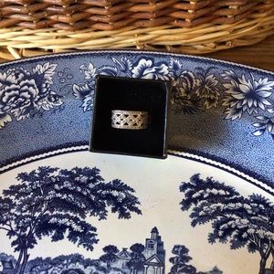 Vintage sterling silver and diamond ring